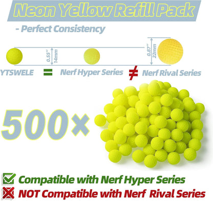 500 Rounds Refill Pack Balls Ammo for Nerf Hyper Blaster Series Stock Up Hyper Games