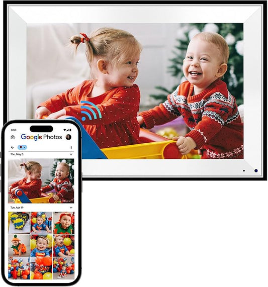 Cozyla Digital Photo Frame WiFi Smart Digital Picture Frame Unlimited Storage Share Photo with Family and Friend via App Email Google Photos Instagram Web Browser Photo Frame Electronic 10.1 Inch Mat