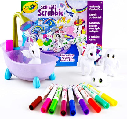 Crayola Scribble Scrubbie Peculiar Pets, Washable Pet Grooming Toy Set for Kids, DIY Toddler Arts & Crafts, Gifts for Girls & Boys, Ages 3+