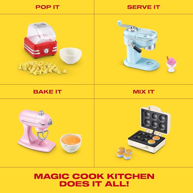 Mini Brands Really Works Magic Cook Kitchen Capsule Series 1 Cupcake Maker & Mixer Set by ZURU, Capsules of Miniature Real Working Kitchen Appliances, Non-Edible Collectible Toy Mystery Capsule