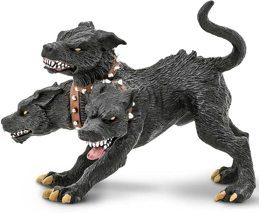 Safari Ltd. Cerberus Figurine - Hand-Painted 4.75" Three-Headed Dog Figure - Fun Educational Toy for Boys, Girls & Kids Age 3+