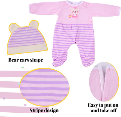 BABESIDE 7 Pcs Reborn Baby Dolls Clothes for 17-20 Inch Dolls, Babys Doll Clothes Accessories, Onesie, Coat and Hat for Newborn Baby Doll Girl & Boy