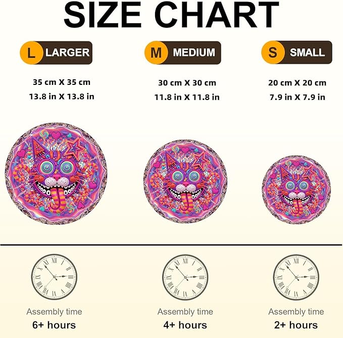 Sugar High Cat Puzzles Adults Gifts Wooden 186 Pieces 11.8 * 11.8in