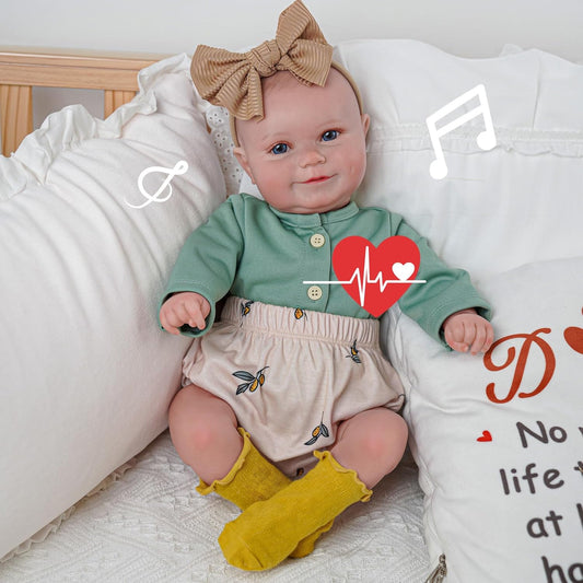 BABESIDE 3-in-1 Interactive Reborn Baby Dolls with Breathe Heartbeat Coos, 20Inch Soft Vinyl Poseable Realistic Baby Dolls Cute Smiling Real Life Baby Doll for 3+ Years Old Girls