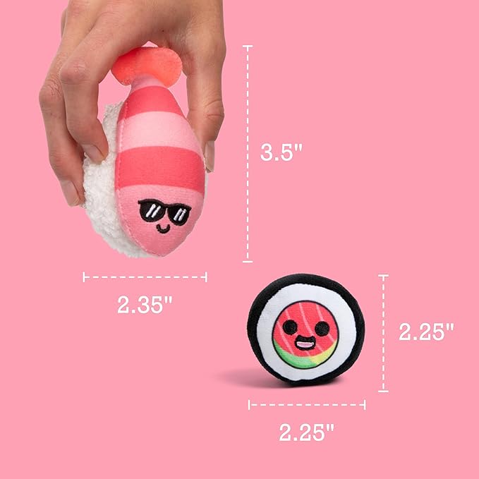 Emotional Support Sushi by Relatable - Cuddly Stuffed Animals and Toys, Squishy Toys and Plushies, Great Gift Ideas for Loved Ones of All Ages - Includes 5 Plushies with Carrying Basket