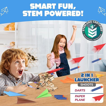 Smartivity DIY 2in1 Hydraulic Airplanes & Darts Launcher STEM Toy for Kids Ages 6-14 Years I Birthday Gifts for Smart Kids | DIY Science Kit for Boys & Girls 6, 8,10,12,14 Years Old