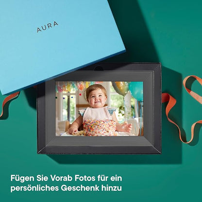 Aura Carver HD WiFi Digital Picture Frame, 10.1”, Add Photos with Aura App, Free Unlimited Storage - Wirecutter’s Pick for Best Digital Photo Frame 2022 - Gravel