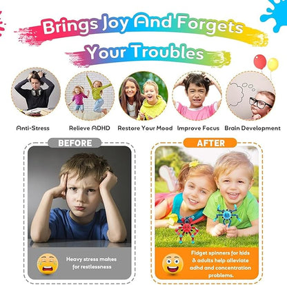 Transformable Fidget Spinner Toys for Kids and Adults,9 PCS Finger Sensory Toy for Boys Girls Autism ADHD Relief,Gifts for Christmas Birthdays Party Favors for Teens Travel Stocking Stuffers