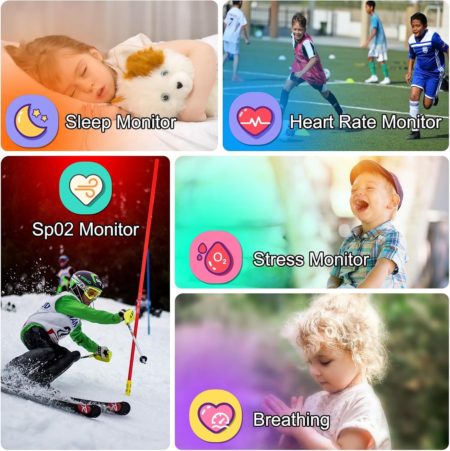 1.85" Kids Watch, AI(Translation/Q&A/Watch Face/Image Recognition)Smartwatches with Heart Rate,Sleep Monitor,Video Music Pedometer,NO APP/Phone, Gifts for 3-12 Years old Boys Girls(Built-in AI, Black)