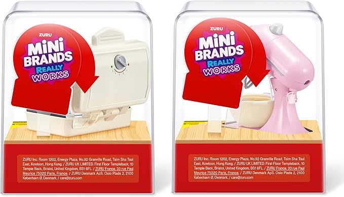 Mini Brands Really Works Magic Cook Kitchen Capsule Series 1 Cupcake Maker & Mixer Set by ZURU, Capsules of Miniature Real Working Kitchen Appliances, Non-Edible Collectible Toy Mystery Capsule