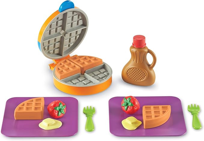 Learning Resources New Sprouts Waffle Time - Breakfast Pretend Play Food Kitchen Toys, Montessori Educational Game, Fine Motor Skills, Gifts for Boys and Girls