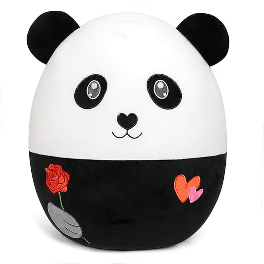 Valentines Day Plush- 16" Romantic Panda Stuffed Animals with Rose and Love Heart, Cute Valentines Anniversary for Him Her Girlfriend Boyfriend Wife Husband Lover