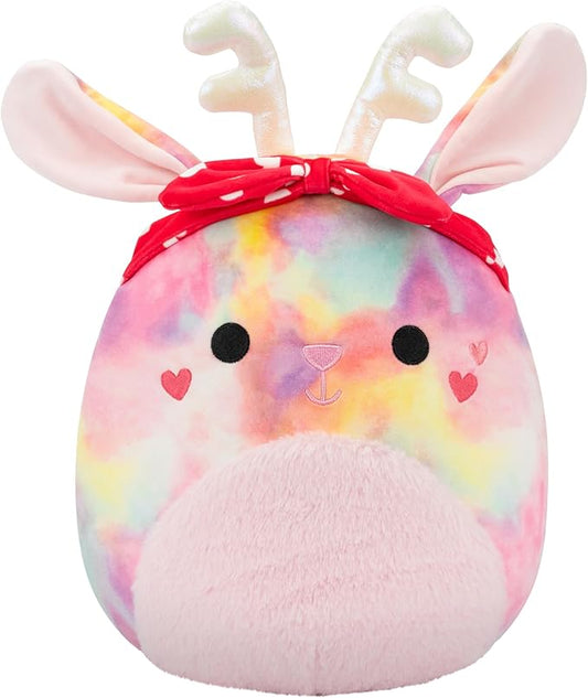 Squishmallows Original 12in Priyanka The Rainbow Jackalope with Hearts Headband – Official Jazwares Plush (Medium)