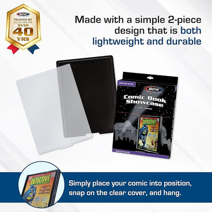 BCW Comic Book Showcase Frame – 1 Pack | Current/Modern Age Display Case | Wall-Mount Holder for Comics