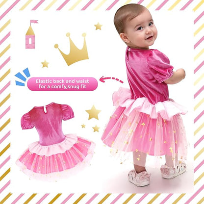 Meland Baby Princess Costume - Baby Girl Halloween Costumes for Infant Girls 6 Month-3T, Princess Dress for Toddler Dress Up