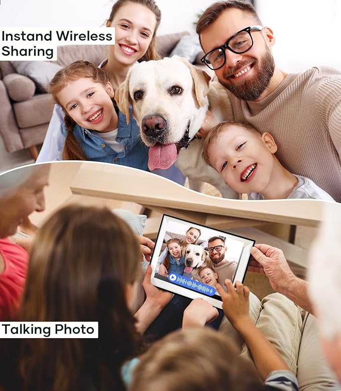 Cozyla Digital Photo Frame WiFi Smart Digital Picture Frame Unlimited Storage Share Photo with Family and Friend via App Email Google Photos Instagram Web Browser Photo Frame Electronic 10.1 Inch Mat