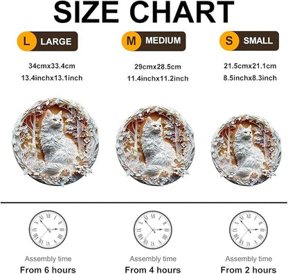 Wooden Puzzles Adults, 3D Cats Wooden Puzzles 100 Pieces, Unique Animal Shaped Wood Challenging Jigsaw Puzzles Christmas Birthday Gifts for Cat Lovers Friends, 8.5x8.5in