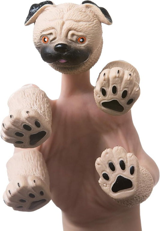 AQKILO Pug Finger Puppet Set, Animals Puppet Show Theater Props, Novelty Toys Weird Stuff Gifts