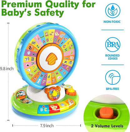 Toys for 1 2 3 Years Old Boys Girls, Musical Spin & Sing Alphabet Zoo with Lights & Sounds, Learning Educational Toys for Toddler 1-3, Christmas Birthday Gifts for Baby Kids Age 6-9-12-18 Months