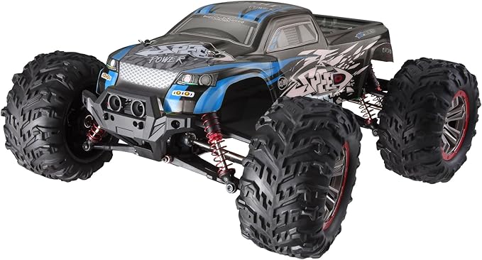 1/10 RTR Fast RC Cars,30mph Hobby Electric Off-Road Monster Truck,Waterproof High Speed RC Car 4WD Blue Remote Control Car with Two Rechargeable Batteries