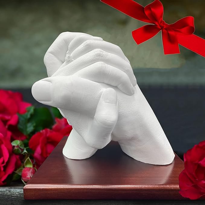 Hand Casting Kit Couples | Keepsake Hand Mold kit Couples for Holiday Activities, with Base & Card Stand Molding Kits for Adults, Wedding, Friends, Plaster Hand Mold Casting Kit