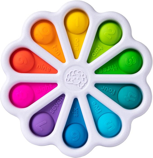Fat Brain Toys Dimpl Digits Toddler Toys, Popping Number Learning Sensory Preschool Toy for 2 Years+, Bilingual Spanish and English Fidget Toys