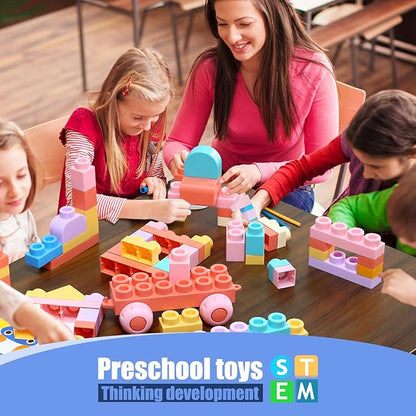 Soft Block Sets for Toddler Aged 2 3 4 5 6 Years Old.Preschool Toy for Early Childhood Education and I-Interactive.Toddler Block Toys with 101 Pieces and Storage Bag.Gift Ideas for Kids Age 18+ mouths