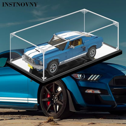Acrylic Display Case for Collectibles Assemble Acrylic Display Box for Lego 10265 Car Model Toys Clear Acrylic Case for Display Building Set Action Figures(Black,15.7*7.9*5.9 inch)