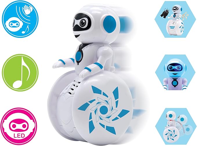 LEXiBOOK, Powerman® Roller, My Tumble Robot, Light and Sound Effects, Built-in Gyroscope, ROB01