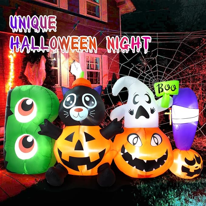 Meland 8FT Halloween Blow Up Yard Decorations with Built-In LED Lights, Halloween Yard Inflatables for Outside Outdoor