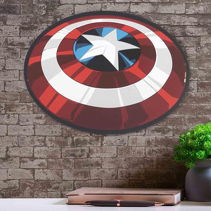 Open Road Brands Marvel Captain America Dimensional Shield Metal Sign - Fun Captain America Wall Art for Home