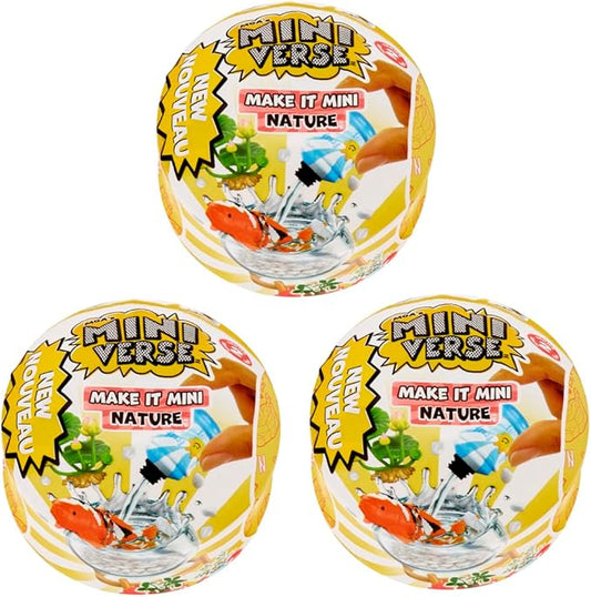 MGA's Miniverse - Make It Mini Nature Series 2 (3 Pack) Collectibles, Blind Pack, DIY, Crafts, Resin Play, Replica Plants, Animals, Small Flowers, Botanicals, NOT Edible, Collectors