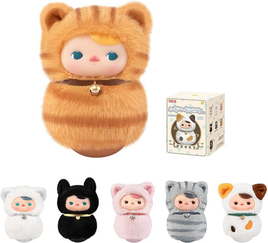POP MART PUCKY Roly-Poly Kitty Series-Vinyl Plush Blind Box, PUCKY Blind Box Figures, Random Design Action Figures Collectible Toys Home Decorations, Holiday Birthday Gifts,Single Box