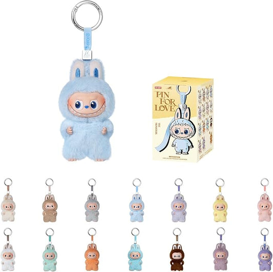 POP MART The Monster Pin for Love Series (A–M) Mini Labubu Doll Blind Box Keychain – Vinyl Plush Pendant, Bag Charm, Collectible Holiday & Birthday Gift for Kids & Adults, Single Box
