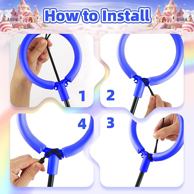 Ankle Skip Ball for Kids, Foldable Colorful Light Flash Wheel Skip Ball for Adults, Indoor Outdoor Game Toys for Kids Girls Boys, Gift for Girls, Boys Ages 5 6 7 8 9 10 11 12 Years Old- Blue