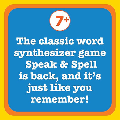 Playmonster Speak & Spell Electronic Game - Educational Learning Toy, Spelling Games, 80s Retro Handheld Arcade, Autism Toys, Activity for Boys, Girls, Toddler, Ages 7+