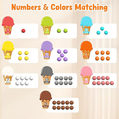 GAMENOTE Magnetic Color & Number Maze - Educational Wooden Color Matching Learning Counting - Toddler Fine Motor Skills Toys for Boys and Girls 3, 4, 5 Years Old