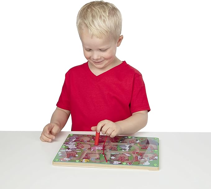 Melissa & Doug Magnetic Wand Number Maze - Wooden Puzzle Activity Learning Toys, Travel Activities for Kids, Magnetic Maze for Toddlers and Kids Ages 3+