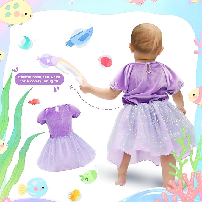 Meland Baby Princess Costume - Baby Girl Halloween Costumes for Infant Girls 6 Month-3T, Princess Dress for Toddler Dress Up