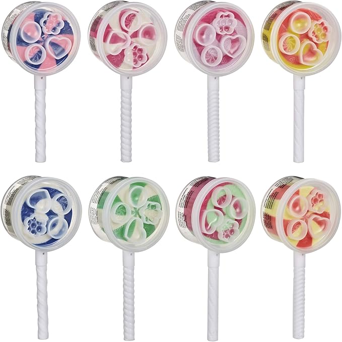 Play-Doh Lollipop 8-Pack of Pretend Play Candy Molds Filled with 3 Ounces of Non-Toxic Modeling Compound for Kids 3 Years and Up, Frustration-Free Packaging
