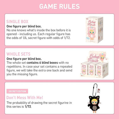 POP MART Baby Molly Pocket Friends Series-Vinyl Plush Pendant Blind Box Figures, Random Design Action Figures Collectible Toys Home Decorations, Single Box