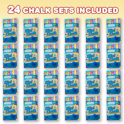 ArtCreativity 288 Count Mini Chalk Sets for Kids (24 Boxes) Non-Toxic Summer Art and Craft Supplies - Small Individual Chalk Packs in Bulk for Classroom Gifts, School Supplies, and Summer Party Favors