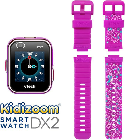 VTech KidiZoom Smartwatch DX2, Special Edition Floral Birds with Bonus Vivid Violet Wristband