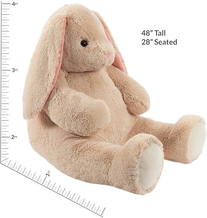 Vermont Teddy Bear Giant Bunny Stuffed Animal - 4 Ft Stuffed Bunny Plush Toy from Giant Cuddle Collection, Adorable Rabbit Animal for Kids & Adults for All Ages