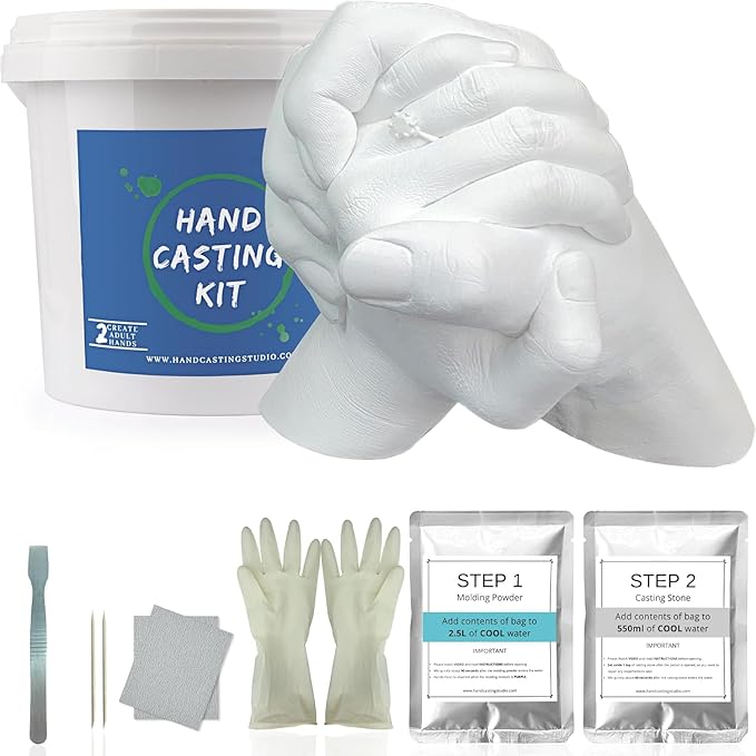 Hand Casting Kit Couples & Keepsake Hand Mold kit Couples for Holiday Activities, Molding Kits for Adults, Child, Wedding, Friends, Plaster Hand Mold Casting Kit by Godora