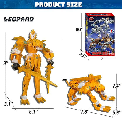 Wenbeier Animal Transforming Robot Toys Tiger Leopard Action Figure for Kids Deformation Robot for Boys & Girls Ages 6-12
