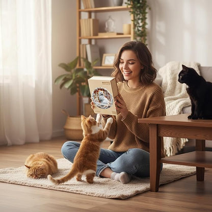 Wooden Puzzles Adults, 3D Cats Wooden Puzzles 100 Pieces, Unique Animal Shaped Wood Challenging Jigsaw Puzzles Christmas Birthday Gifts for Cat Lovers Friends, 8.5x8.5in