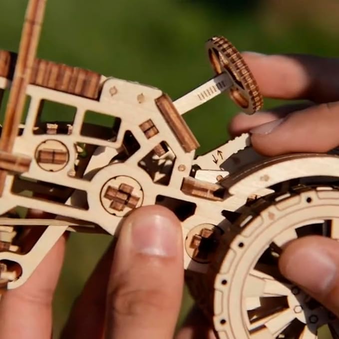 WOODEN.CITY Tractor 3D Puzzles for Adults – Mechanical Farm Tractor Model for Adults & Teens, 148-Piece DIY Kit with Moving Wheels, Made in EU