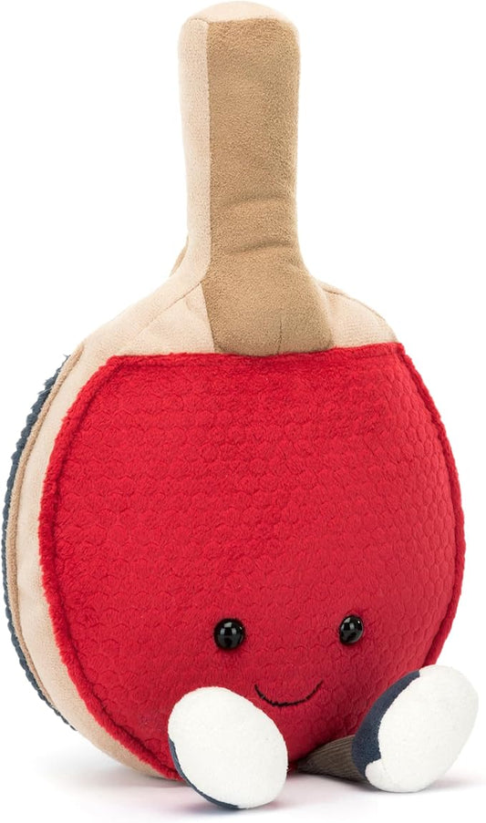 Jellycat Amuseables Table Tennis Paddle Toy, 11 inches - Ping Pong Plush Gift for Sports Fans