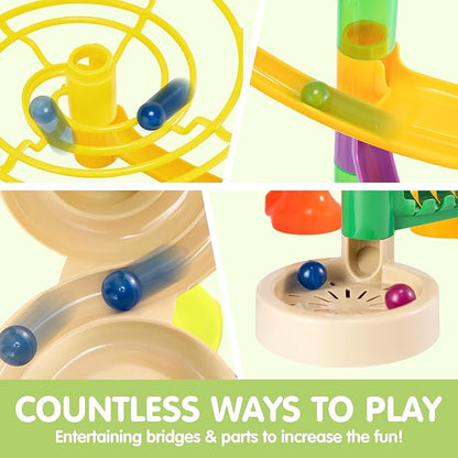 JOYIN 236Pcs Glowing Marble Run with Motorized Elevator- Construction Building Blocks Toys with 30 Glow in The Dark Plastic Marbles, STEM Toy for Boys and Girls Gift for Christmas